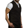 Mens Leather Waistcoat From Smooth Exclusive Goat Suede Classic Smart Black Leather Waistcoat