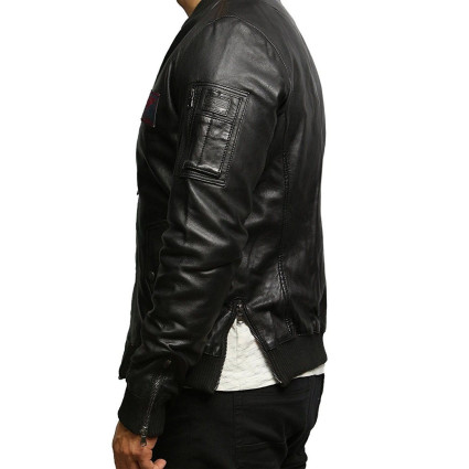 Leather Bomber Jacket Mens | Real Soft Cowhide Leather Jacket