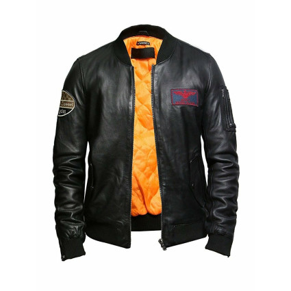 Leather Bomber Jacket Mens | Real Soft Cowhide Leather Jacket