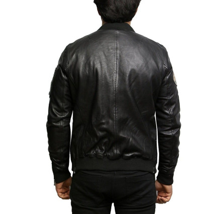 Leather Bomber Jacket Mens | Real Soft Cowhide Leather Jacket