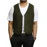 Mens Leather Black Smart Waistcoat