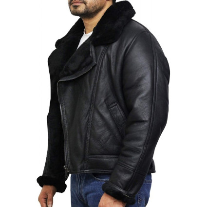 leather-bomber-sheepskin-shearling-jacket Mens-b3-aviator-flying
