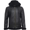 Men's Aviator Real Shearling Sheepskin Leather Bomber Flying Jacket