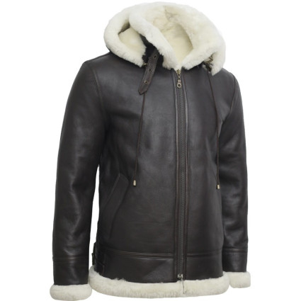 Men's Aviator Real Shearling Sheepskin Leather Bomber Flying Jacket