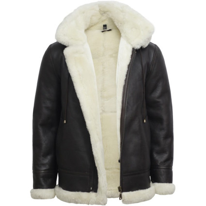 Men's Aviator Real Shearling Sheepskin Leather Bomber Flying Jacket