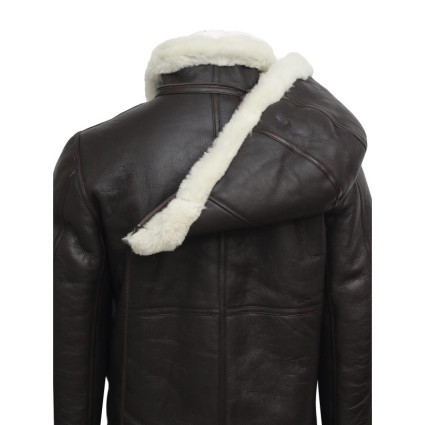 Men's Aviator Real Shearling Sheepskin Leather Bomber Flying Jacket