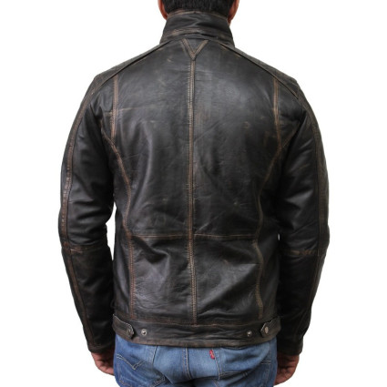Leather Jacket Mens | Real Soft Nappa Lamb Leather Jacket For Men Distressed