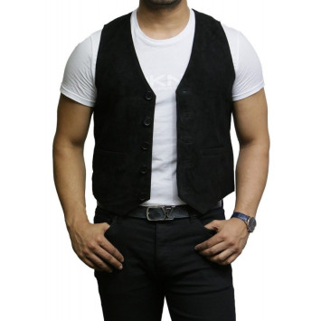 Mens Leather Tan Smart Waistcoat