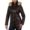 Womens Black Biker Leather Jacket-Brenda