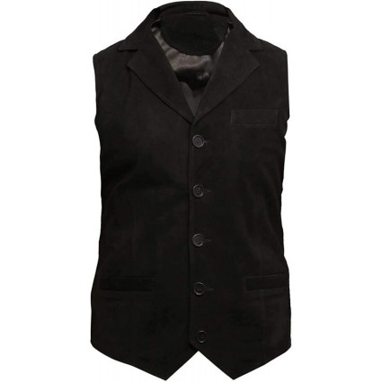 Mens Leather Waistcoat From Smooth Exclusive Goat Suede Classic Smart Green Leather Waistcoat