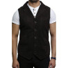 Mens Leather Waistcoat From Smooth Exclusive Goat Suede Classic Smart Green Leather Waistcoat