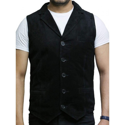 Mens Leather Waistcoat From Smooth Exclusive Goat Suede Classic Smart Green Leather Waistcoat