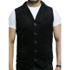 Mens Leather Waistcoat From Smooth Exclusive Goat Suede Classic Smart Green Leather Waistcoat