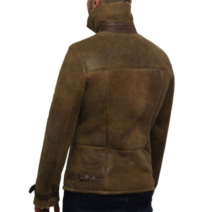 Men's Black shearling sheepskin jacket - Fay