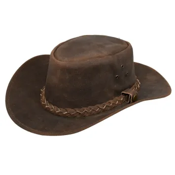 Australian Vintage Brown Western Style Cowboy Outback Real Suede Aussie Bush Hat