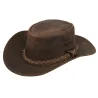 Australian Vintage Brown Western Style Cowboy Outback Real Suede Aussie Bush Hat
