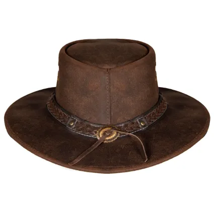 Cowboy Aussie Real Leather Hat Australian Black Western Outback Bush Hat