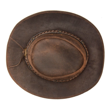 Cowboy Aussie Real Leather Hat Australian Black Western Outback Bush Hat