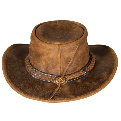 Cowboy Aussie Real Leather Hat Australian Black Western Outback Bush Hat