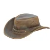 Cowboy Aussie Real Leather Hat Australian Tan Brown Western Outback Bush Hat