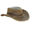 Cowboy Aussie Real Leather Hat Australian Tan Brown Western Outback Bush Hat