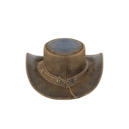 Cowboy Aussie Real Leather Hat Australian Tan Brown Western Outback Bush Hat
