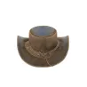Cowboy Aussie Real Leather Hat Australian Tan Brown Western Outback Bush Hat
