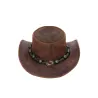 Cowboy Aussie Real Leather Hat Australian Tan Brown Western Outback Bush Hat