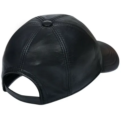 Mens Womens Real Nappa Leather Adjustable Golf Snapback Plain Baseball Cap Hat