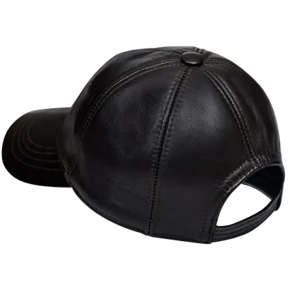Mens Womens Real Nappa Leather Adjustable Golf Snapback Plain Baseball Cap Hat