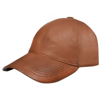 Mens Womens Real Nappa Leather Adjustable Golf Snapback Plain Baseball Cap Hat