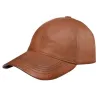 Mens Womens Real Nappa Leather Adjustable Golf Snapback Plain Baseball Cap Hat
