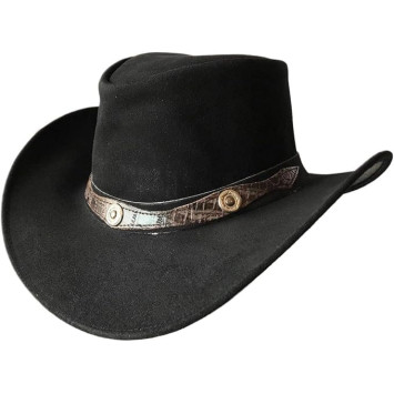 BRANDSLOCK Leather Cowboy Hat for Men Women Lightweight Handcrafted Western Shapeable Wide Brim Durable Cowgirl Outback Hat