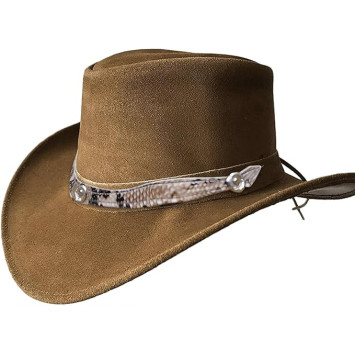 BRANDSLOCK Leather Cowboy Hat for Men Women Lightweight Handcrafted Western Shapeable Wide Brim Durable Cowgirl Outback Hat