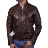 Men's Leather Biker Jacket - Calvin