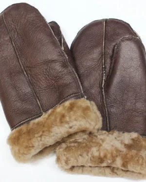 Handmade Genuine Shearling Sheepskin Leather Winter Gloves,Mittens