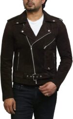 Herre premium geiteskinnsfarget Brando bikerjakke
