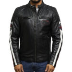Men’s Slim-Fit Genuine Leather Biker Jacket
