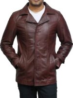 Men’s Vintage Tan Leather Coat