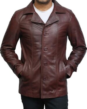 Men’s Vintage Tan Leather Coat