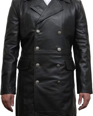 Men’s Vintage Genuine Leather Biker Jacket - black