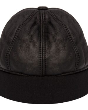 Men's Genuine Sheepskin Leather Beanie Hat