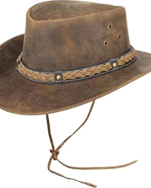 Unisex Lightweight Western Shapeable Durable Wide Brim Durable Cowboy Hat - brown